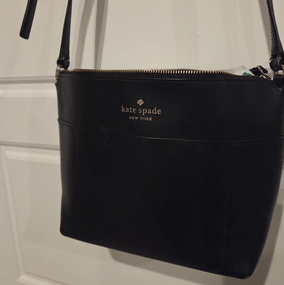 KATE SPADE WOMEN'S BLACK MONICA PEBBLED LEATHER CROSSBODY PURSE